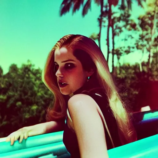 Image similar to blonde lana del rey on rollercoaster photographed by neil krug