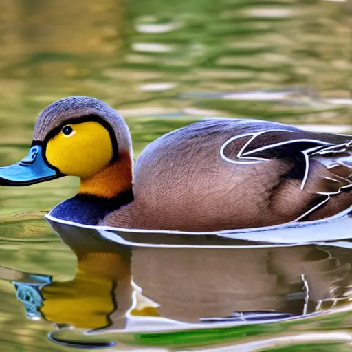 Image similar to duck wearing a fish custome photography 4 k