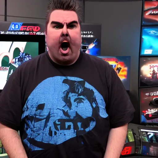 Prompt: Jeff Gerstmann getting really hype for the latest EA Games release