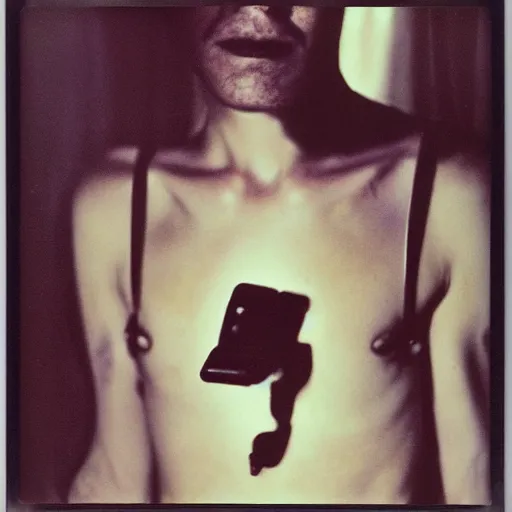 Image similar to just a normal person, polaroid, by nan goldin, jamel shabbaz, gregg araki