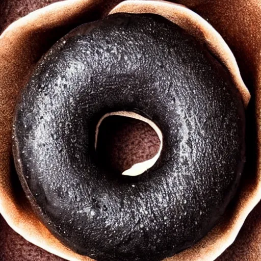 Prompt: a black donut