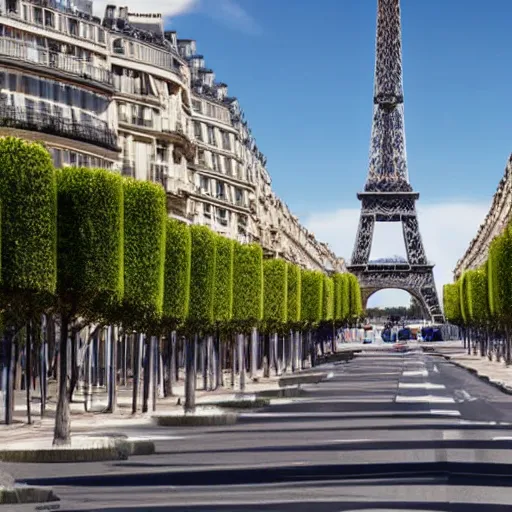 Image similar to the empty grands boulevard in paris in the year 2 0 2 0