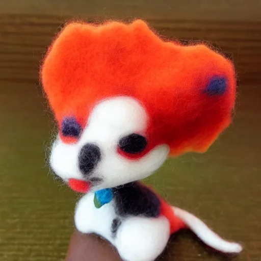 Image similar to a needle felted pyra, needle felting art.