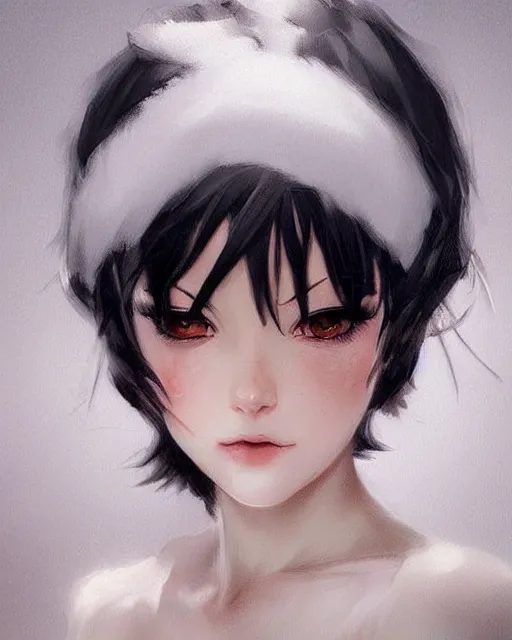 Prompt: portrait Anime snow white, girl cute-fine-face, pretty face, realistic shaded Perfect face, fine details. Anime. realistic shaded lighting by Ilya Kuvshinov Giuseppe Dangelico Pino and Michael Garmash and Rob Rey, IAMAG premiere, aaaa achievement collection, elegant freckles, fabulous