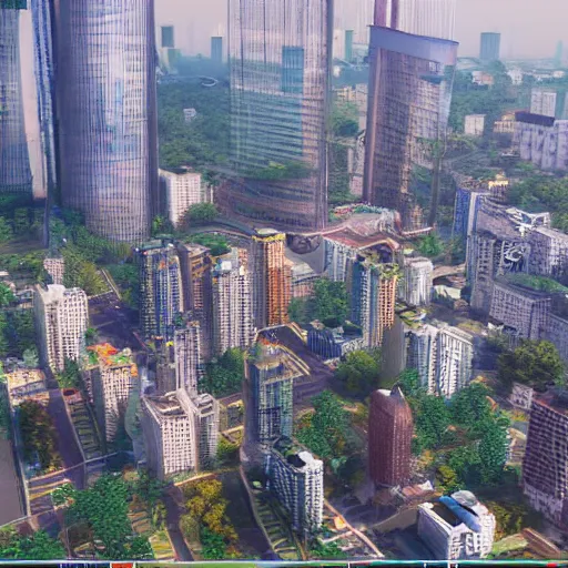Prompt: Guangzhou bird’s eye view, trending on Unreal 5, photorealistic stunning