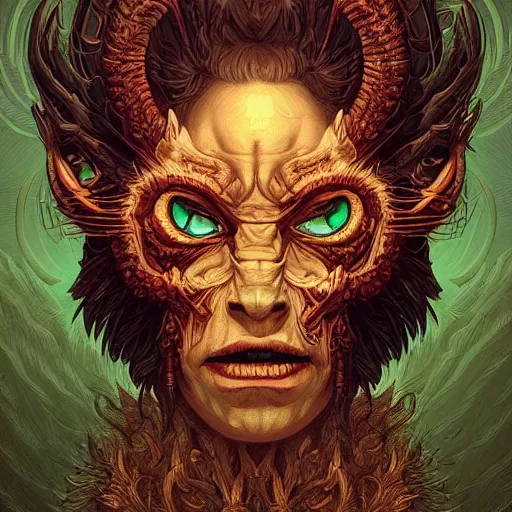 Image similar to “A portrait of the Eczema demon, digital art by Dan Mumford and Peter Mohrbacher, highly detailed, trending on DeviantArtHQ”