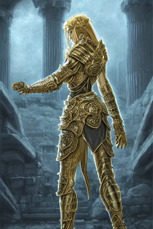 Prompt: portrait knights of Zodiac girl, metallic Silver and ice color reflected armor, in ruin Agora of Athens, ssci-fi, fantasy, intricate, very very beautiful, elegant, golden light, highly detailed, digital painting, artstation, concept art, smooth, sharp focus, illustration, art by art by tian zi and artgerm and greg rutkowski and alphonse mucha and loish and WLOP