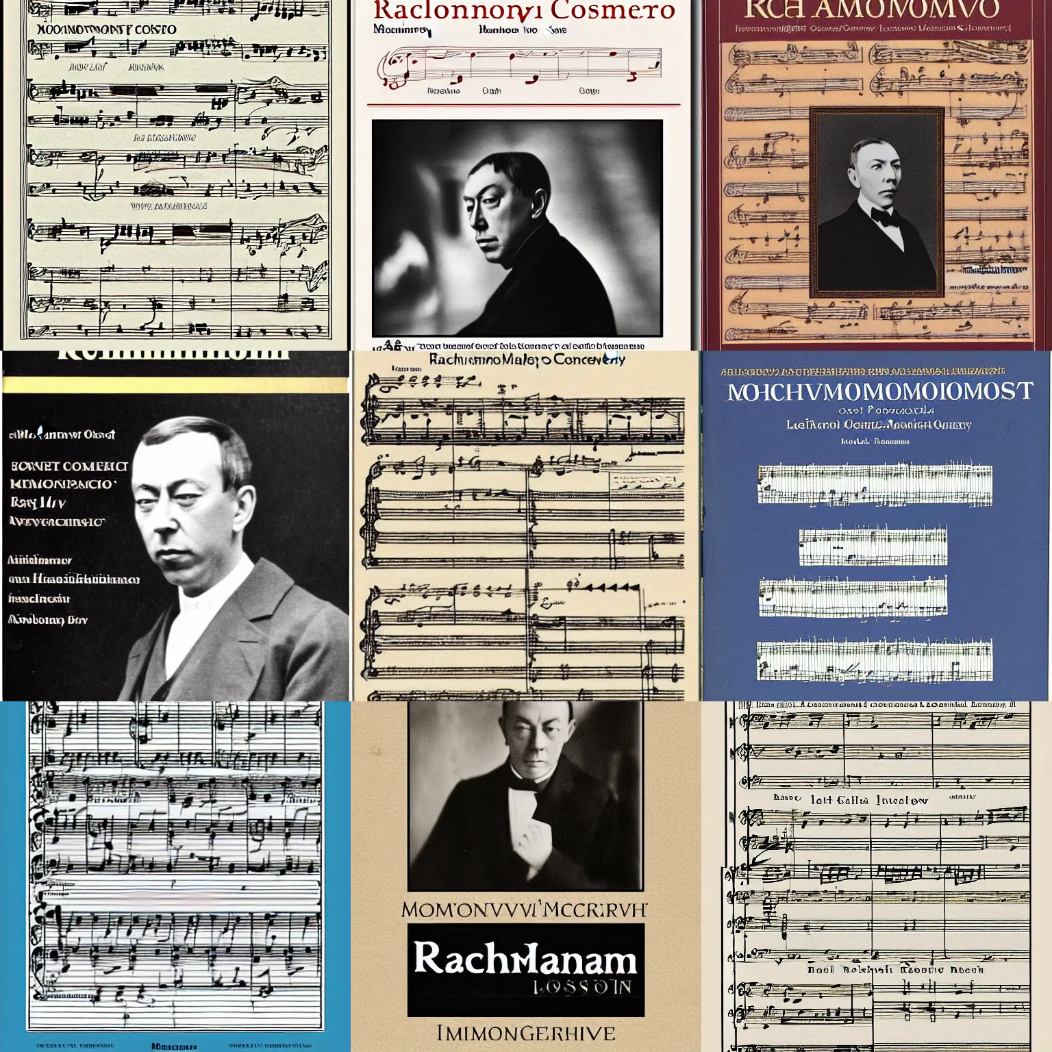 Prompt: rachmaninov's lost concerto, sheet music pdf, 2 piano reduction, imslp