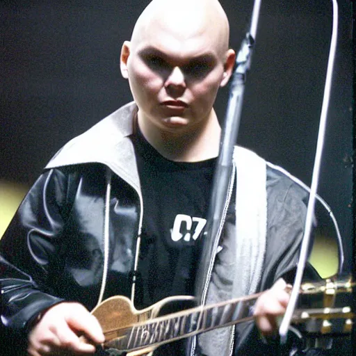 Prompt: 2 1 year old billy corgan 1 9 9 6 rock tour photograph, rollingstone magazine