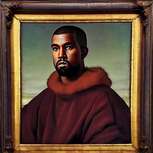 Image similar to A Renaissance portrait painting of Kanye West