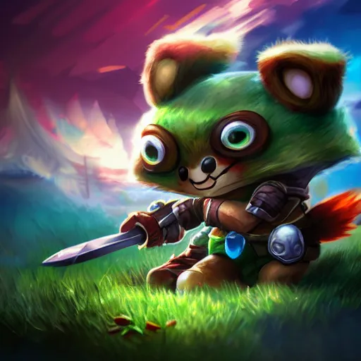 Prompt: Teemo, League of Legend artstyle, Dao Lee , 4k, Artstation,