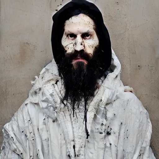 Image similar to a portrait of modern day grigori rasputin wearing hypebeast streetwear hoodie and pants by nicola samori, oil painting, realistic, 8 k, fear of god style