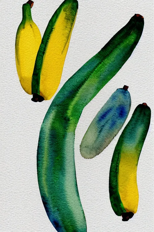 Image similar to minimalist watercolor art of a bananas, illustration, vector art