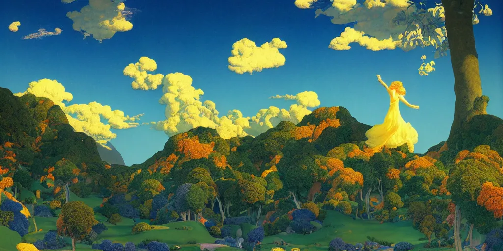 Image similar to !dream a landscape of a fantasy kingdom by Maxfield Parrish, digital art 8k