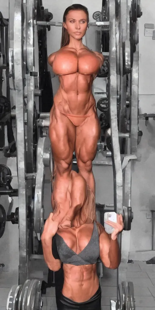 Image similar to gigachad as woman, full body photo, bodybuilder Ernest Khalimov