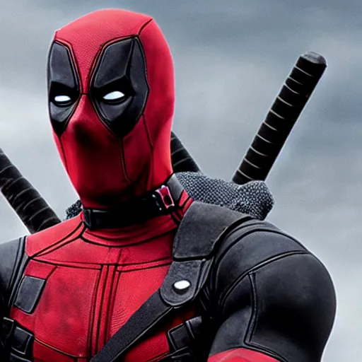 Image similar to deadpool in the walking dead 4 k detailed super realistic