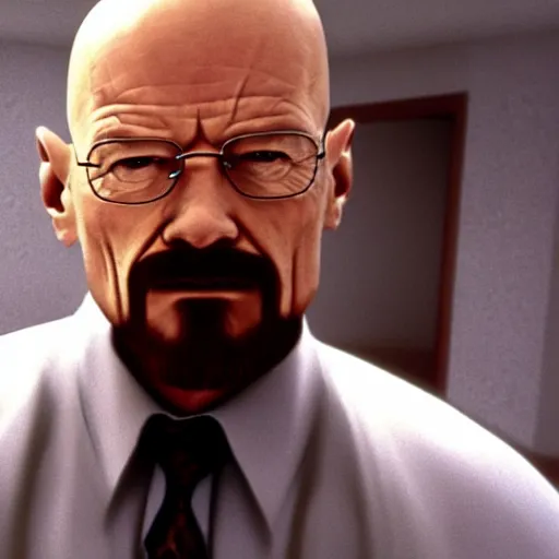 Image similar to a still of walter white in half - life ( 1 9 9 8 )