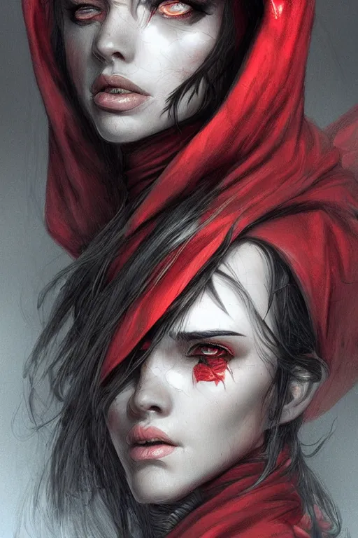 Image similar to thief red riding hood, d & d, fantasy, portrait, highly detailed, headshot, digital painting, trending on artstation, concept art, sharp focus, illustration, art by artgerm and travis charest