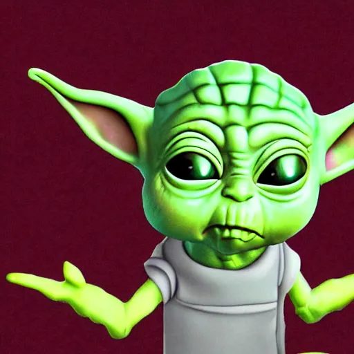 Prompt: Baby Yoda Rick in Rick and morty digital art 4k detailed super realistic