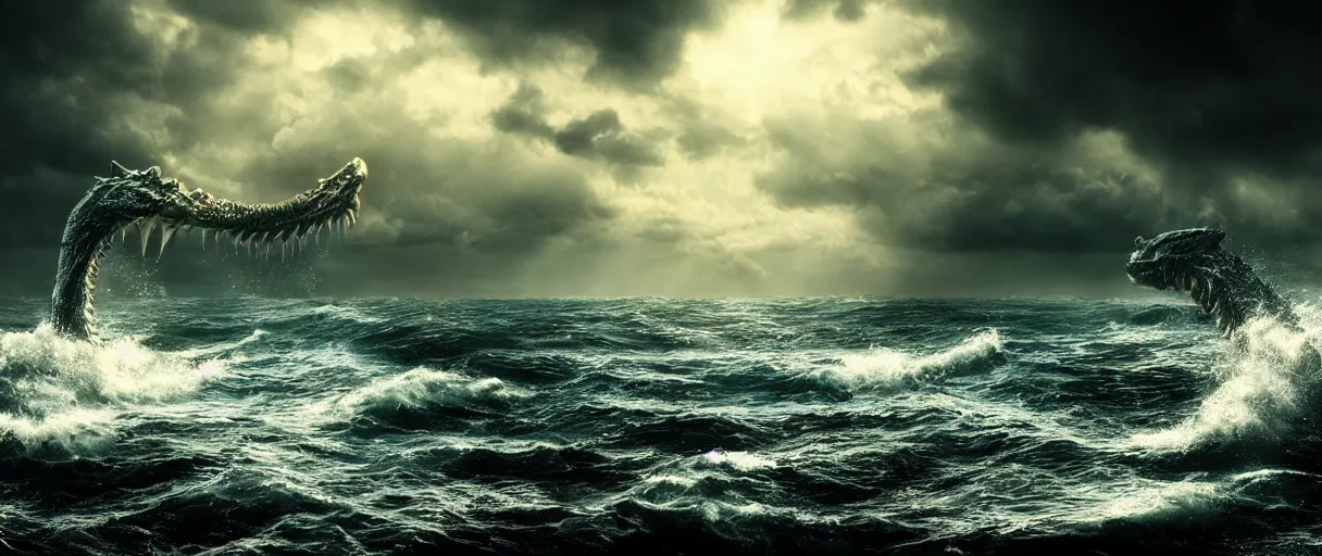 Prompt: ocean monster dramatic lighting cinematic extremely high detail foto realistic cinematic lighting post processed