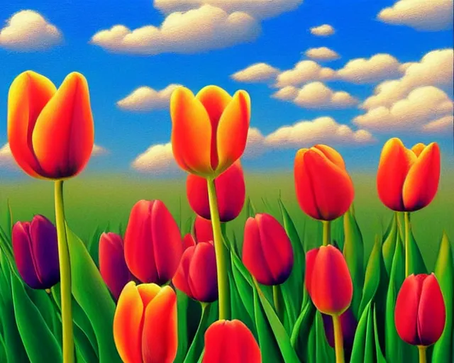 Image similar to the tulip, an ultrafine detailed painting by rafal olbinski, behance contest winner, pop surrealism, detailed painting, very detailed, minimalist, skeuomorphic, airbrush art