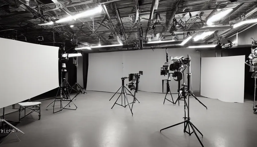 Prompt: photograph of a professional film studio