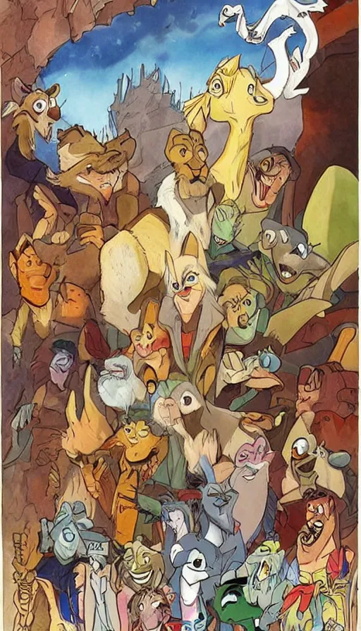 Image similar to the end of the world, by don bluth