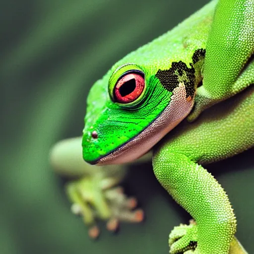 Prompt: a photo of an enormous green gecko hugging planet earth