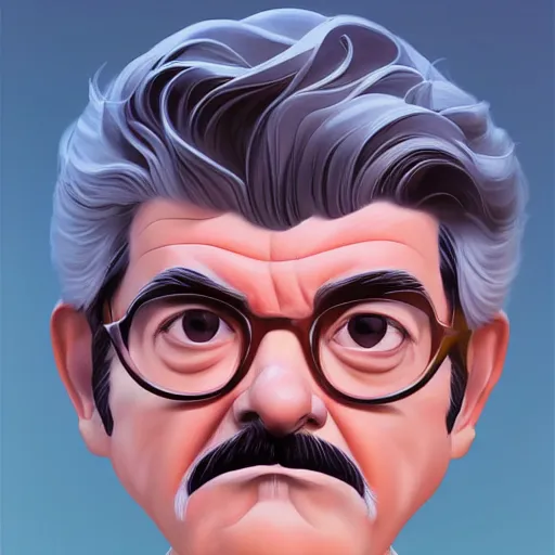 Image similar to face icon stylized minimalist george lucas, loftis, cory behance hd by jesper ejsing, by rhads, makoto shinkai and lois van baarle, ilya kuvshinov, rossdraws global illumination