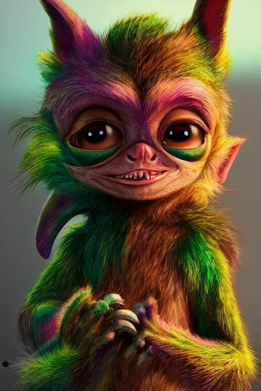 colorful full body shot of gizmo gremlin, trending on | Stable Diffusion