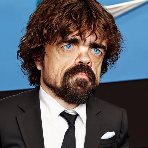 Image similar to peter dinklage as a car salesman