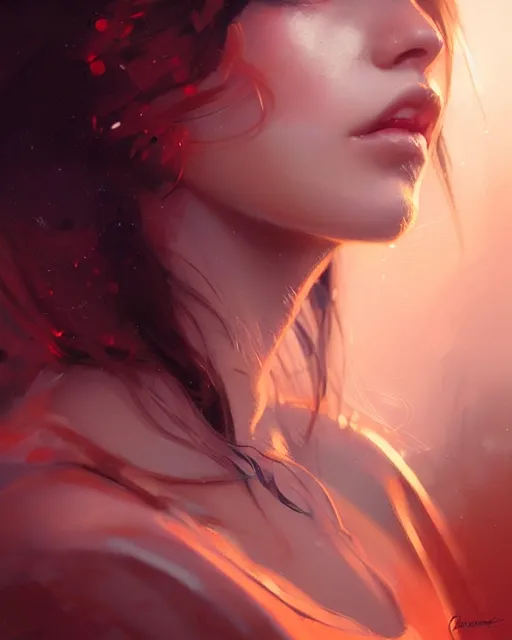 Image similar to girl portrait by greg rutkowski and charlie bowater, vivid, aesthetic, fine details, colorful swirly ripples, gaudy colors, luminescent, organic matte painting, realistic eyes, masterpiece, busy background, bokeh, depth of field