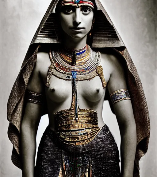 Prompt: portrait_photo_of_a_stunningly beautiful egyptian maiden, 16th century, hyper detailed by Annie Leibovitz, Steve McCurry, David Lazar, Jimmy Nelsson, professional photography