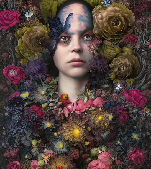 Prompt: portrait of the todd solondz of the underworld, surrounded by flowers by karol bak, james jean, tom bagshaw, rococo, trending on artstation, cinematic lighting, hyper realism, octane render, 8 k, hyper detailed.