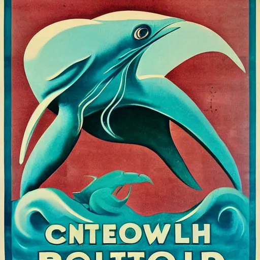 Prompt: A vintage poster of C'thulhu as Big Brother