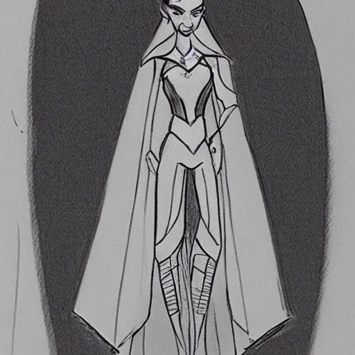 Image similar to milt kahl sketch of victoria justice as princess padme from star wars episode 3