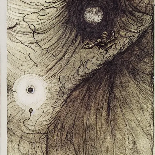 Image similar to Liminal space in outer space by Arthur Rackham