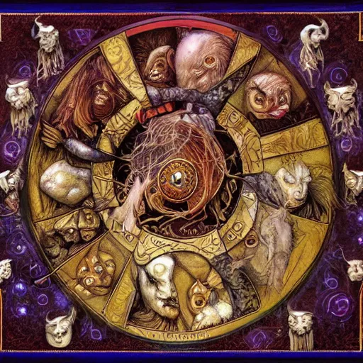 Image similar to aries zodiac artwork, mystic style, detailed, 8 k, symmetrical, by brian froud