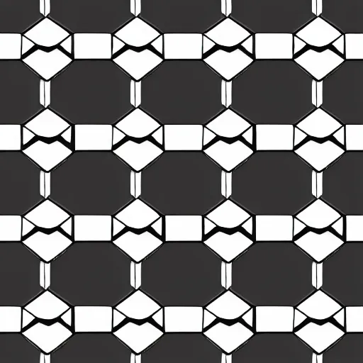 Prompt: pattern of hexagons, black and white, symmetric