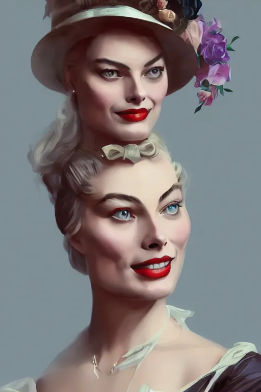 Image similar to Margot Robbie, victorian era, by Wangjie Li, artstation, trending on artstation, detailed, 4k