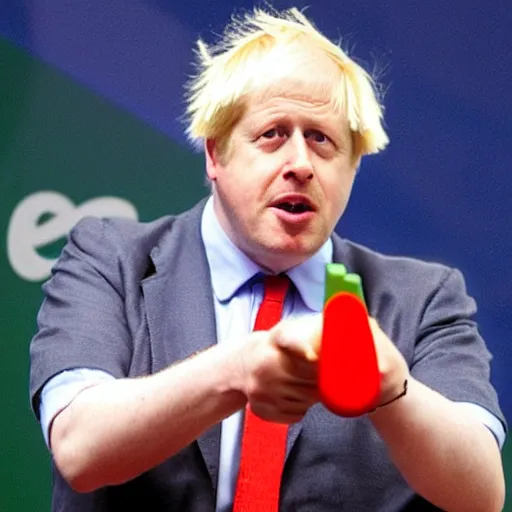 Prompt: Boris Johnson In Wii sports resort