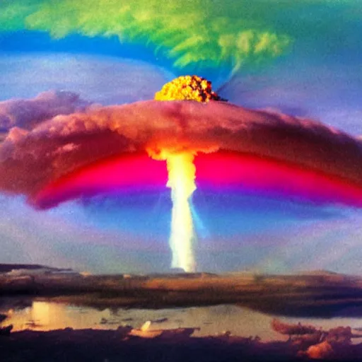 Prompt: rainbow nuclear explosion