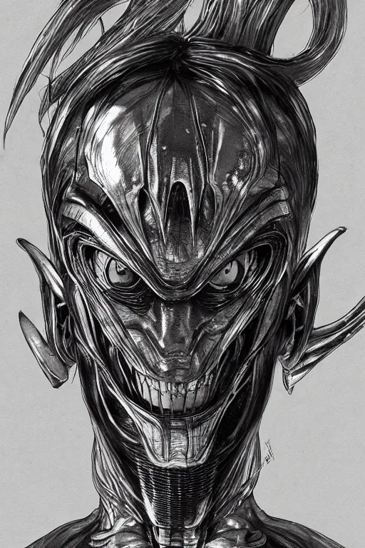 Image similar to portrait from a handsome wizard, sci - fi art, akira toriyama hr giger, kuvshinov ilya, trending on artstation