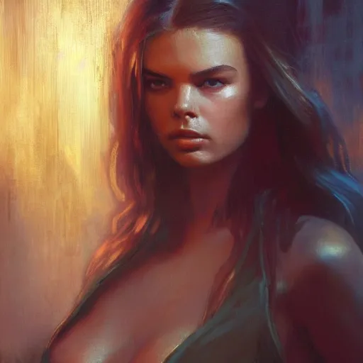 Image similar to indiana evans, hyperrealistic full figure, bladerunner street alley, art of elysium by frank frazetta and by jeremy mann and by alphonse mucha, fantasy art, photo realistic, dynamic lighting, artstation, full figure poster, volumetric lighting, very detailed face, 4 k, award winning