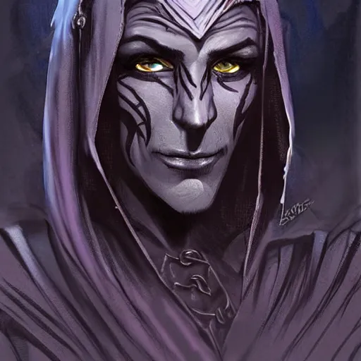 Prompt: xenvas xerulas, a dark drow elf blackguard / sorcerer ; photorealistic portrait, character art, character concept art, concept art, hd, hd full face portrait, high detail, in the style of moebius and angus mcbride and steve prescott ( rottface ) and jeffrey catherine jones