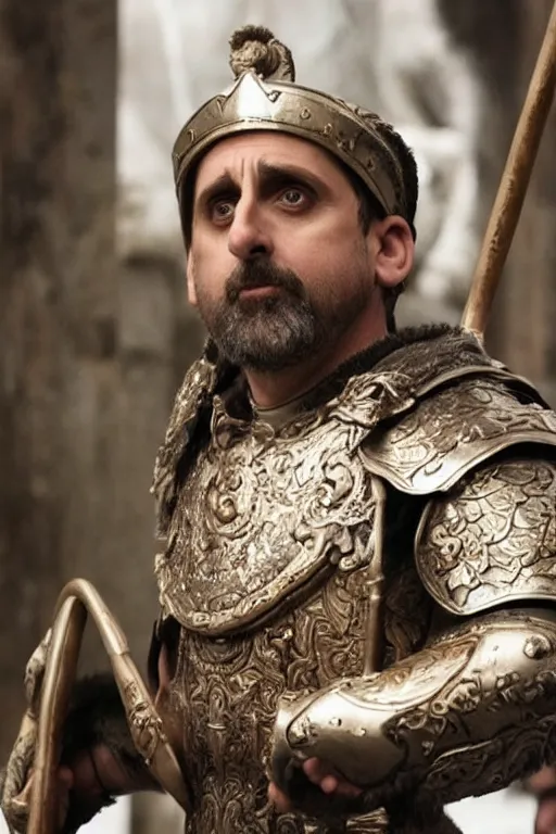 Image similar to Steve Carell as roman king