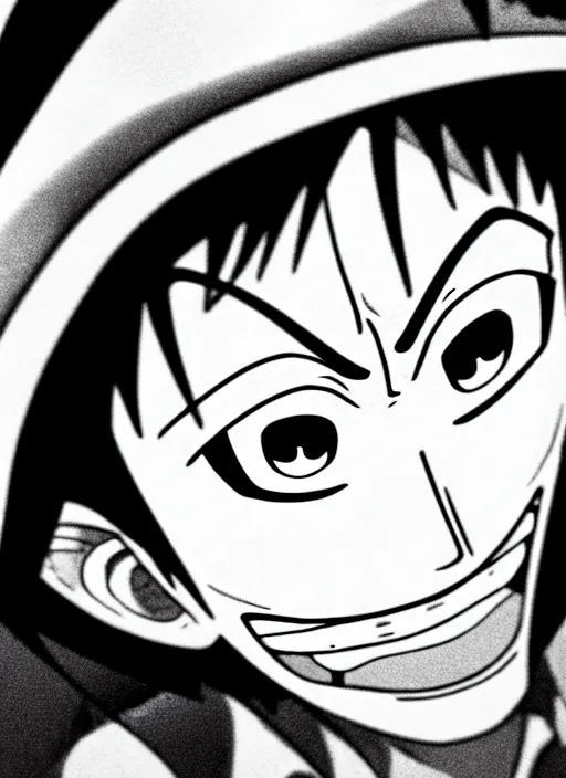 Image similar to photograph of a luffy face, depth of field, focus,