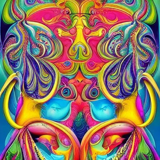Prompt: beautifully weird cool dynamic variety striking wonderfully beautiful majestic harmony very colourful ornate indian abstract biomorphic surreal art