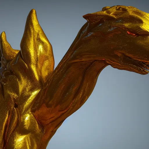 Prompt: portrait of animal gold statue, reflect, 8 k uhd, unreal engine, octane render in the artstyle of finnian macmanus, john park and greg rutkowski