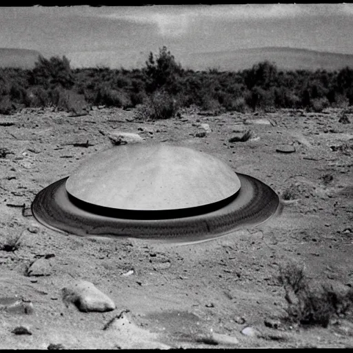 Image similar to tintype, wide view, thundra ufo crash site, team of scientists studying captured alien, photorealistic, highly detailed